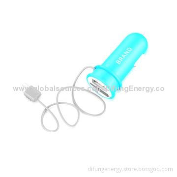 New Design Dual-car Charger, Dual-USB Outputs with 5V/2.1A Output, 12V/24V Input